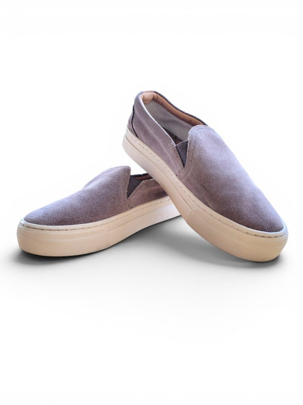 Soludos Ibiza Suede Platform Slip-on Sneaker in Taupe Grey Size 8